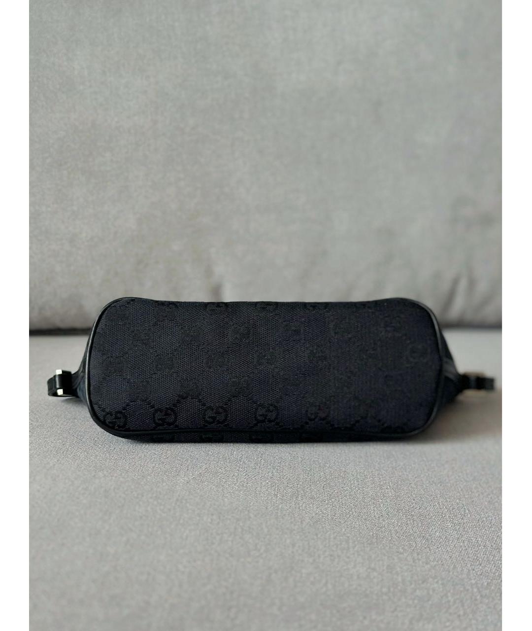 GUCCI Черная тканевая сумка с короткими ручками, фото 5