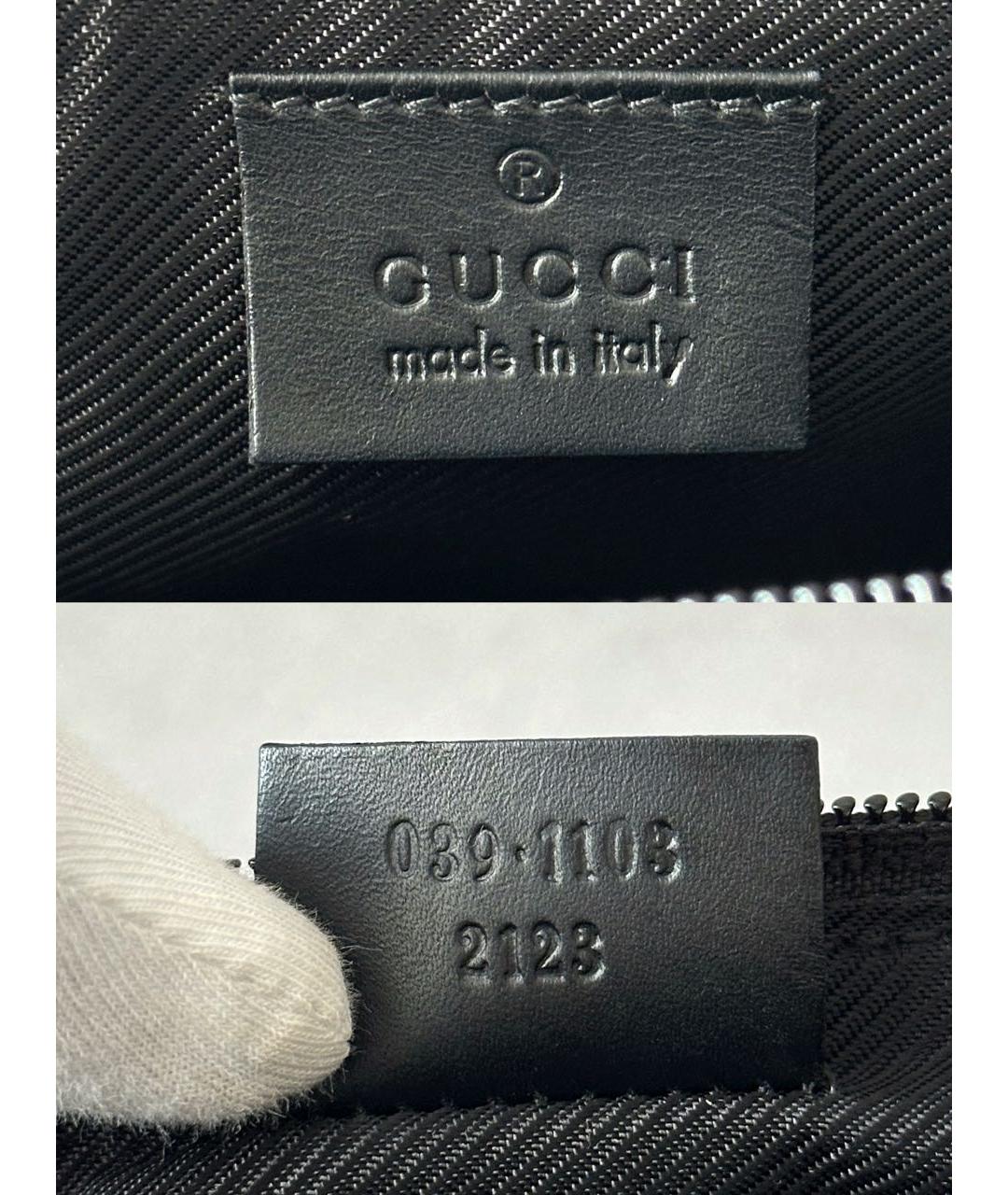 GUCCI Черная тканевая сумка с короткими ручками, фото 8