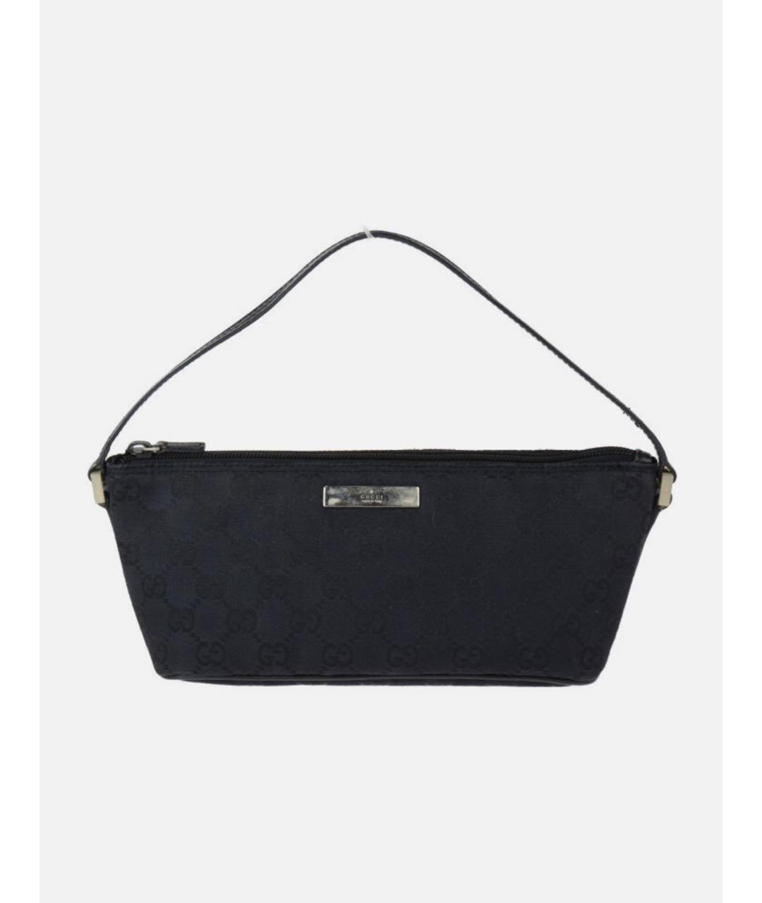 GUCCI Черная тканевая сумка с короткими ручками, фото 9