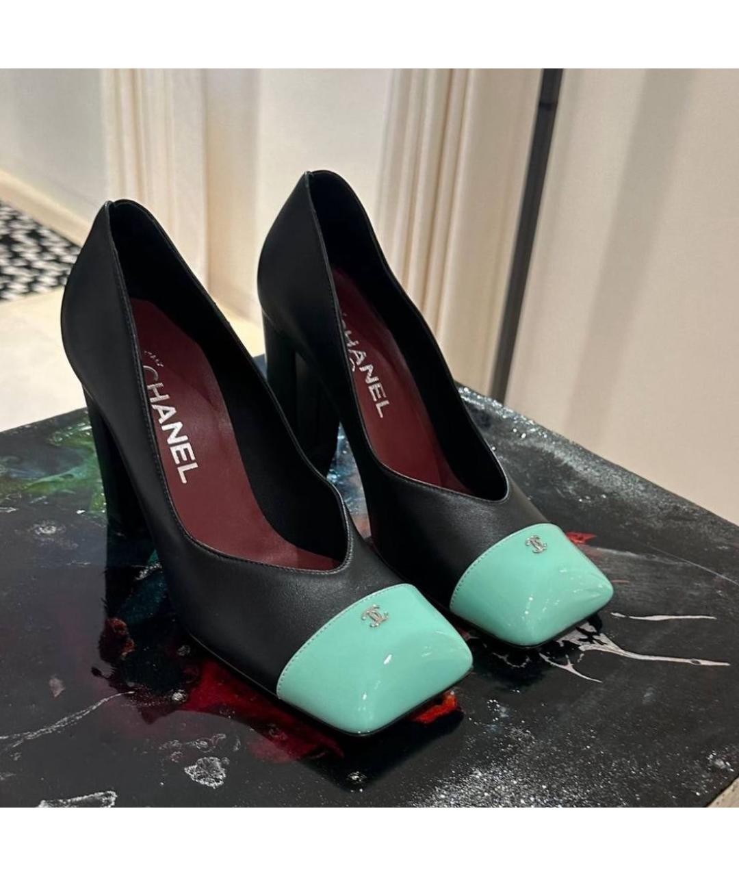 CHANEL Черные кожаные туфли, фото 5