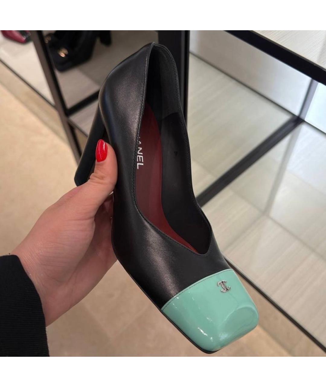 CHANEL Черные кожаные туфли, фото 8