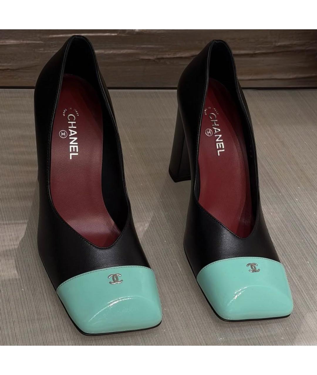 CHANEL Черные кожаные туфли, фото 2