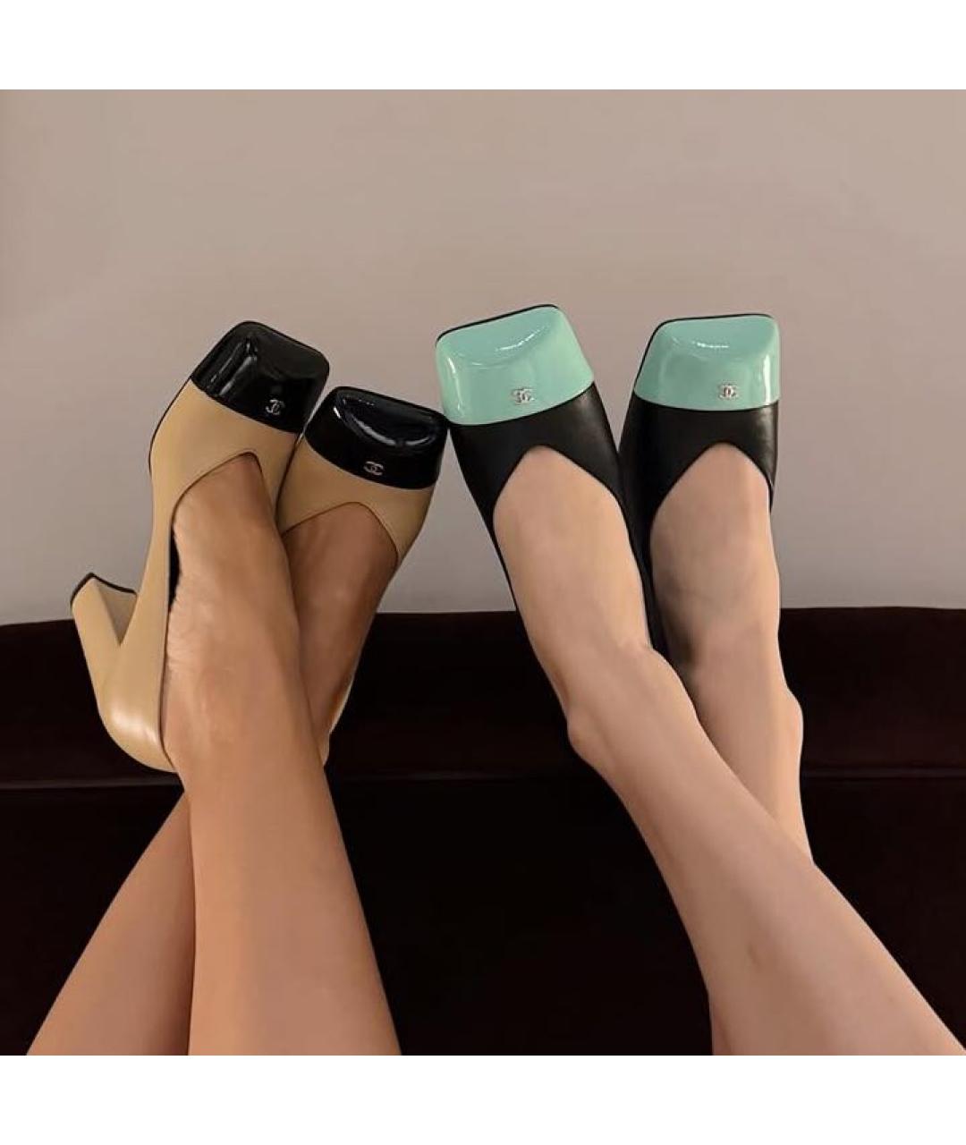 CHANEL Черные кожаные туфли, фото 3