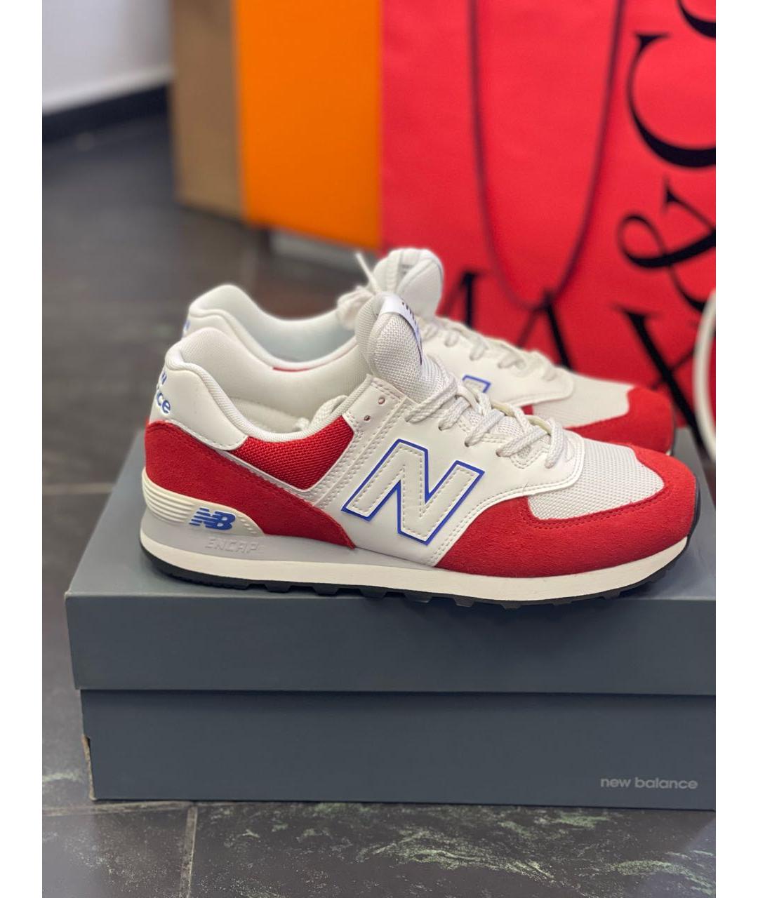 NEW BALANCE Красные замшевые низкие кроссовки / кеды, фото 2