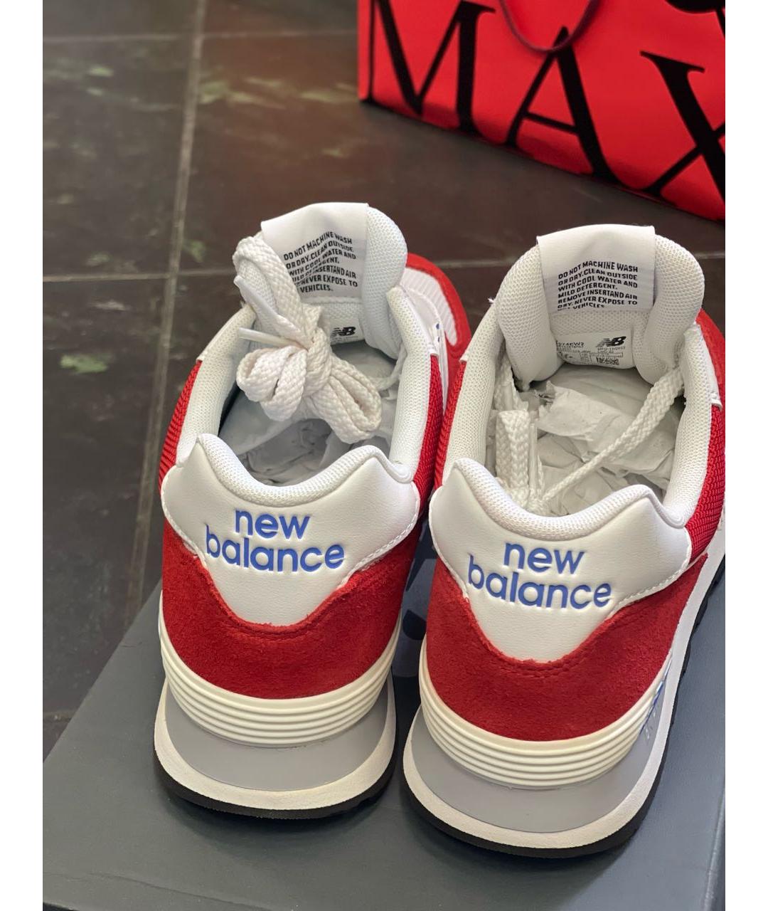 NEW BALANCE Красные замшевые низкие кроссовки / кеды, фото 6