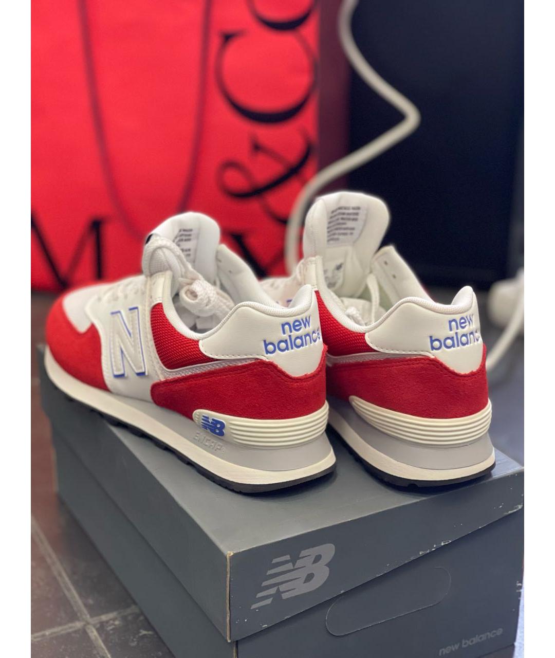 NEW BALANCE Красные замшевые низкие кроссовки / кеды, фото 7