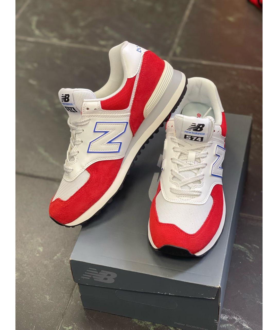 NEW BALANCE Красные замшевые низкие кроссовки / кеды, фото 5