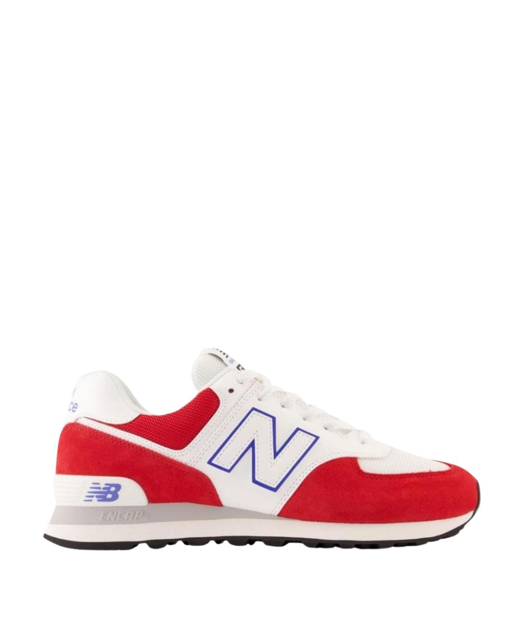 NEW BALANCE Красные замшевые низкие кроссовки / кеды, фото 1
