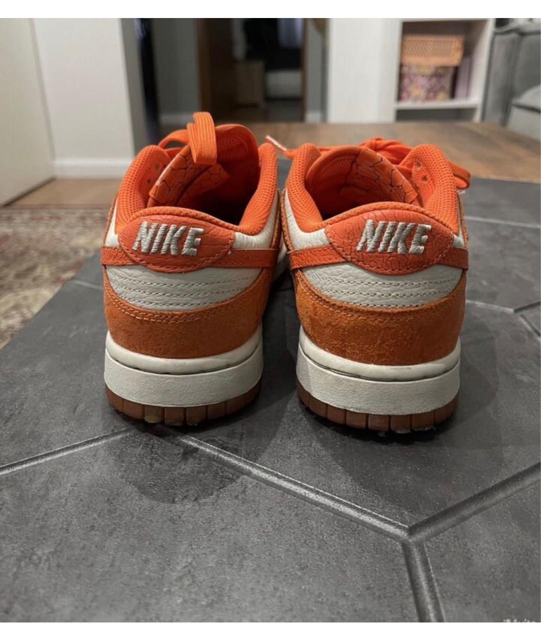 NIKE Оранжевое замшевые кроссовки, фото 4