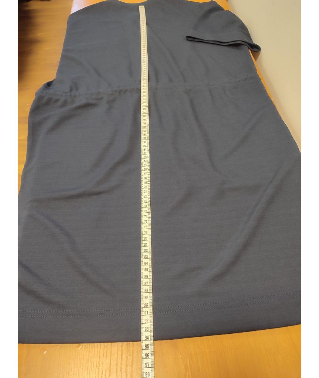 ARKET Темно-синее вискозное повседневное платье, фото 7