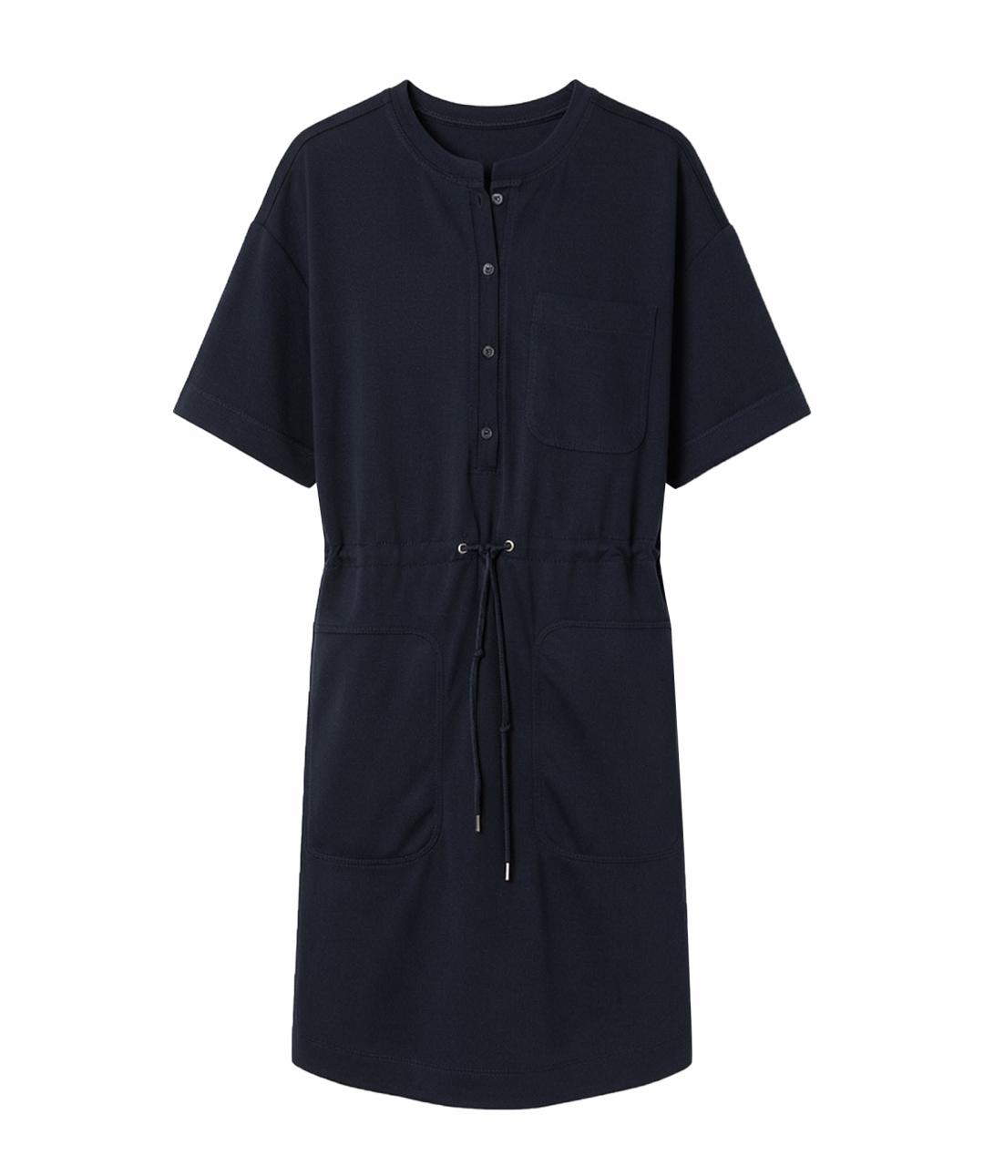 ARKET Темно-синее вискозное повседневное платье, фото 1