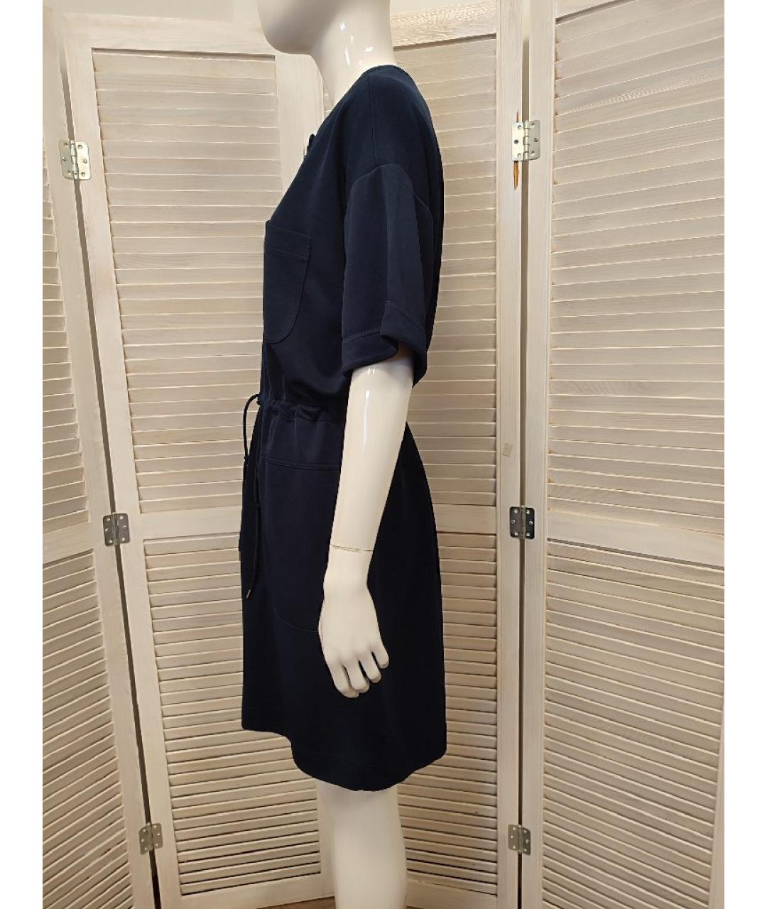 ARKET Темно-синее вискозное повседневное платье, фото 4