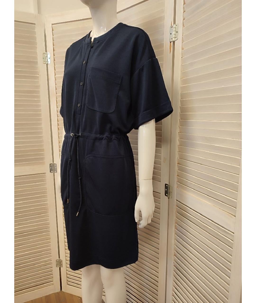 ARKET Темно-синее вискозное повседневное платье, фото 5