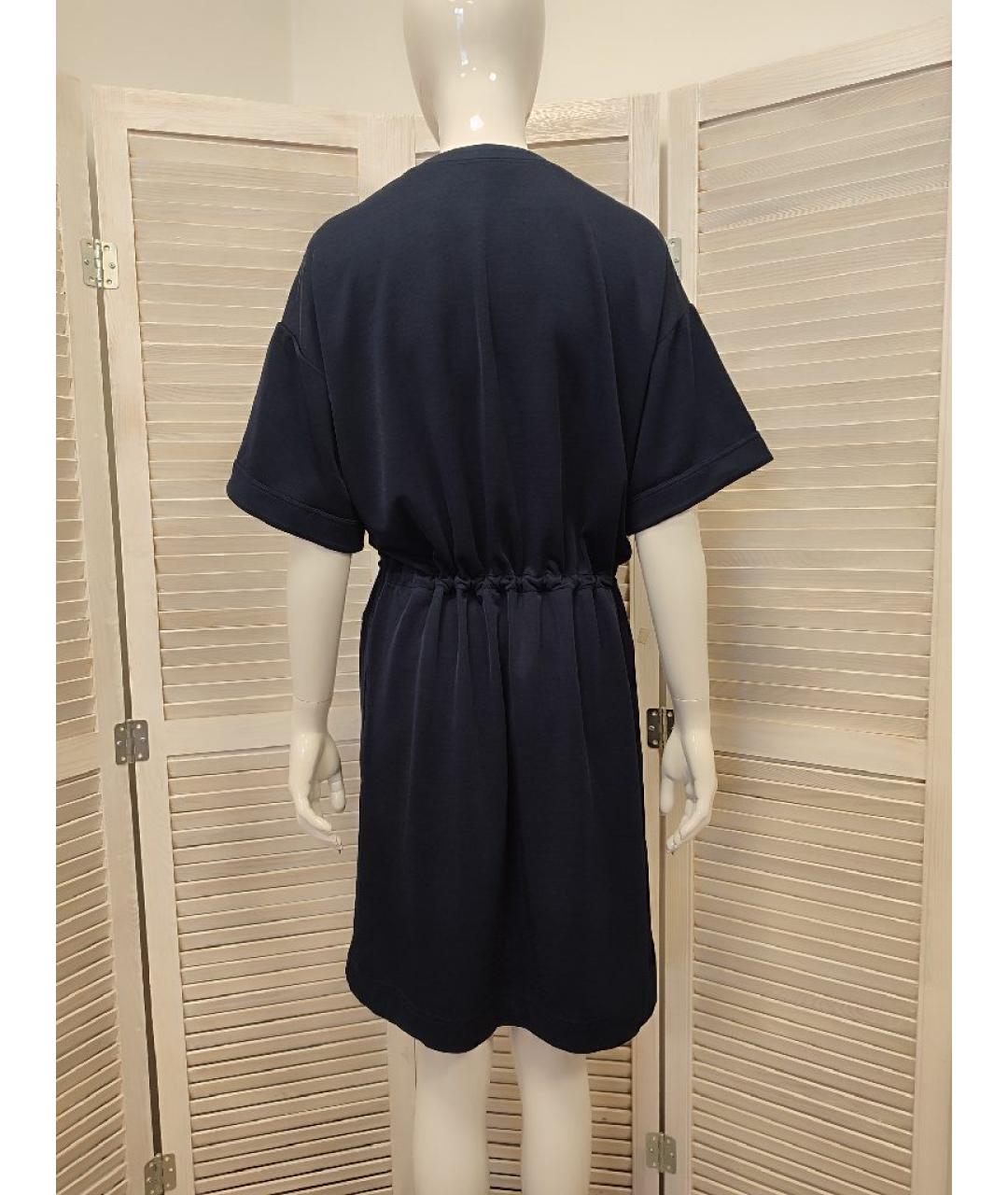 ARKET Темно-синее вискозное повседневное платье, фото 2