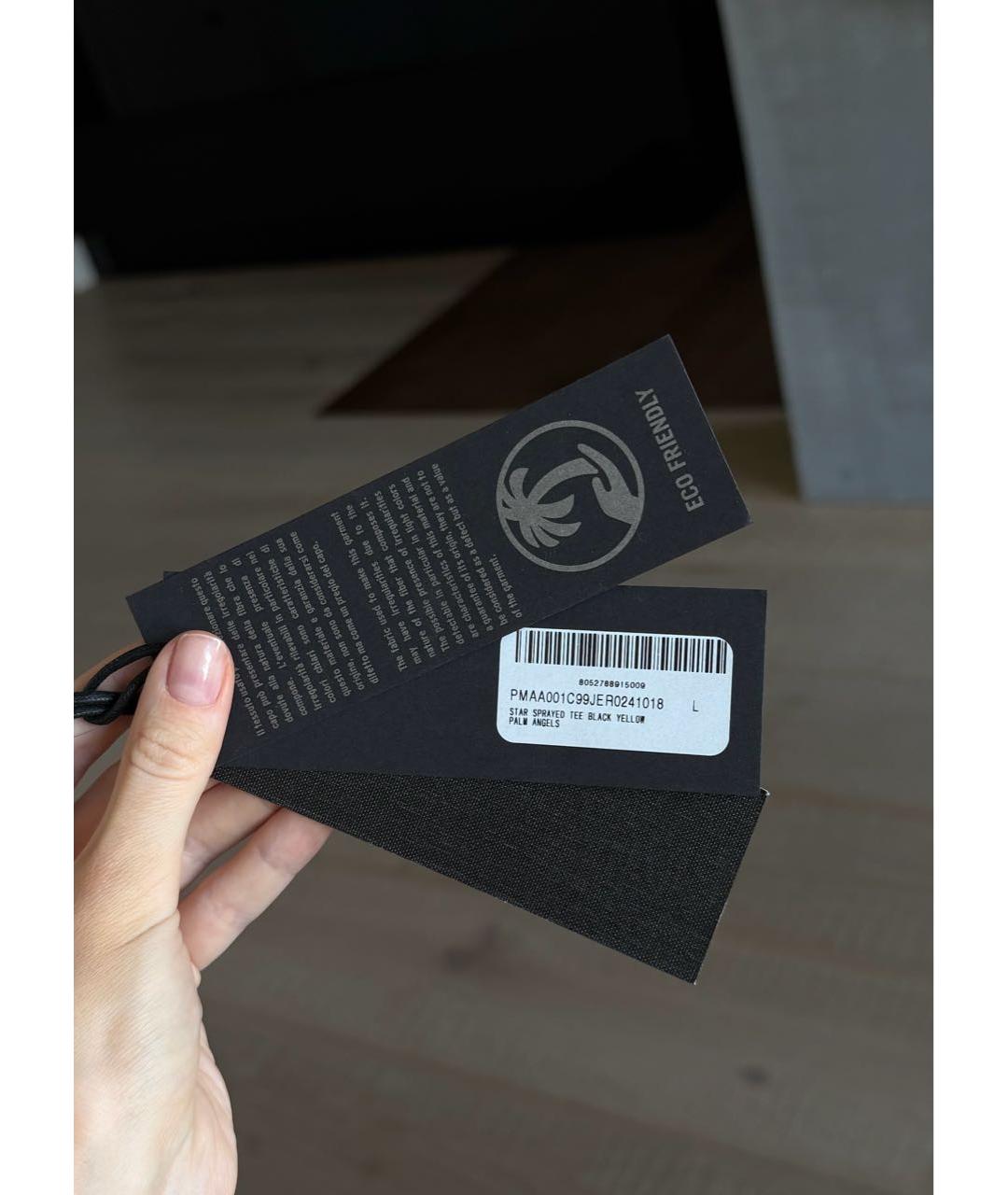 PALM ANGELS Черная хлопковая футболка, фото 8