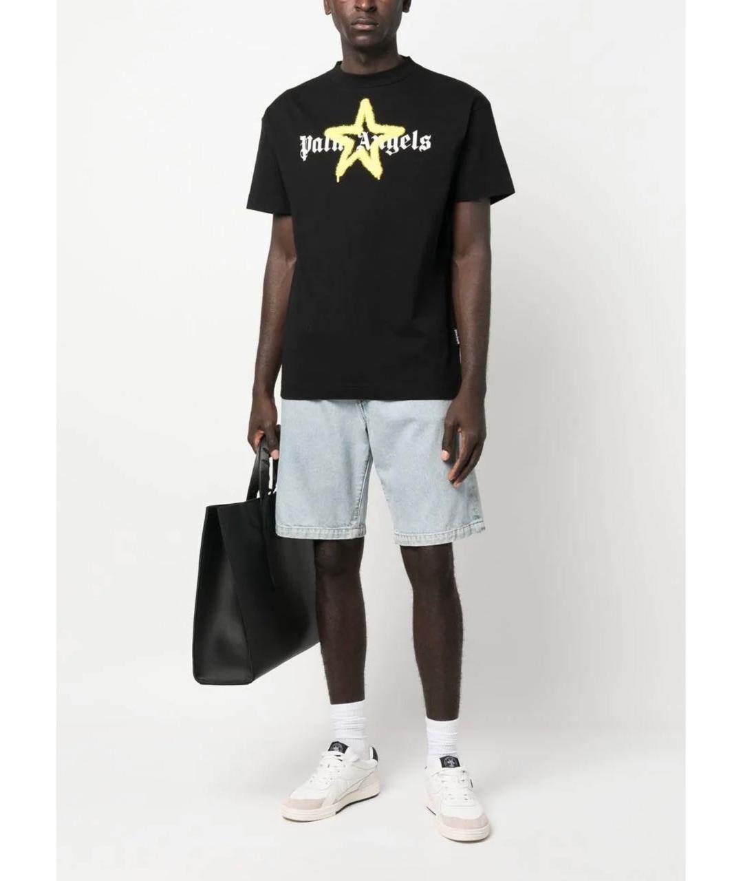PALM ANGELS Черная хлопковая футболка, фото 2