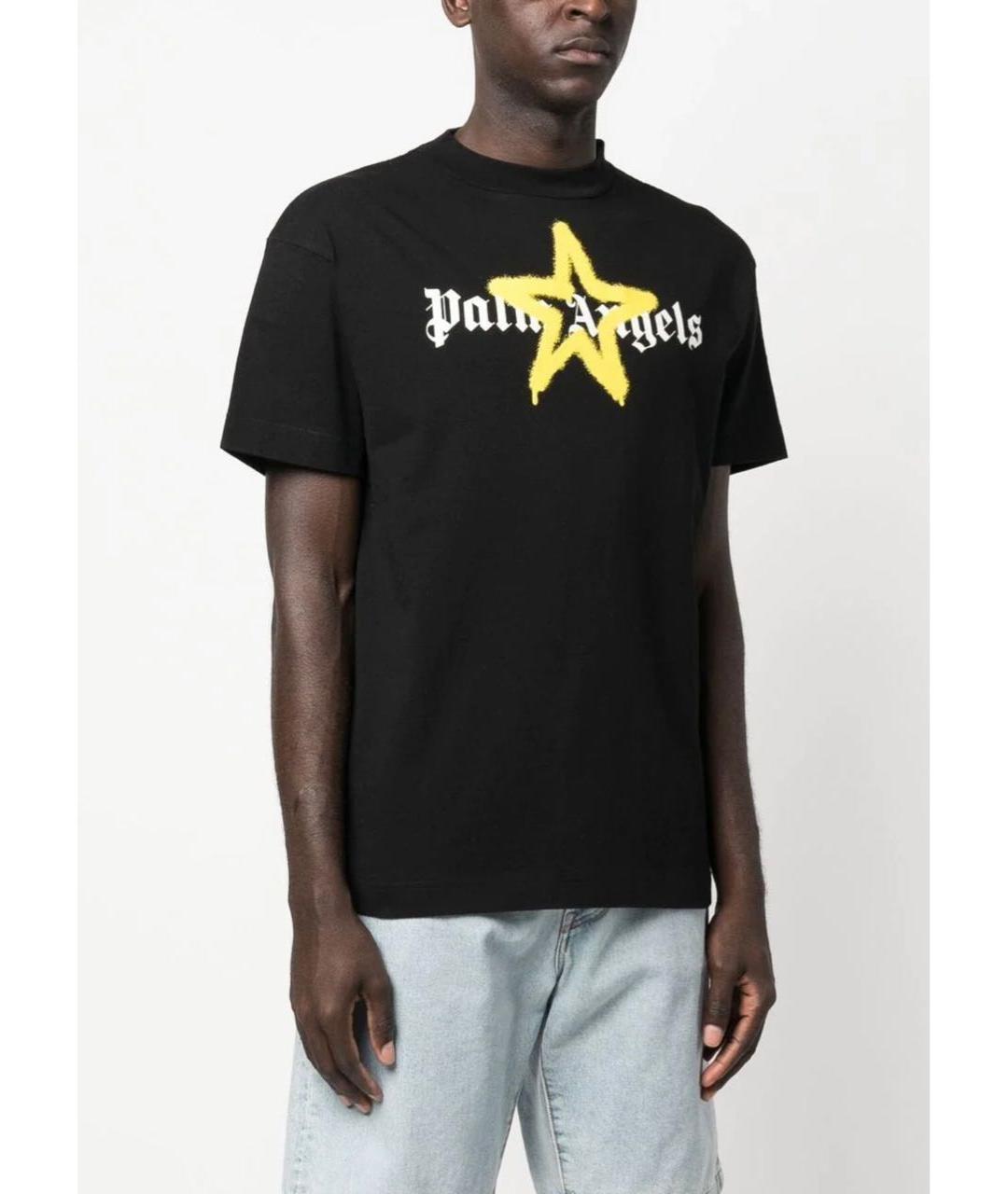 PALM ANGELS Черная хлопковая футболка, фото 3