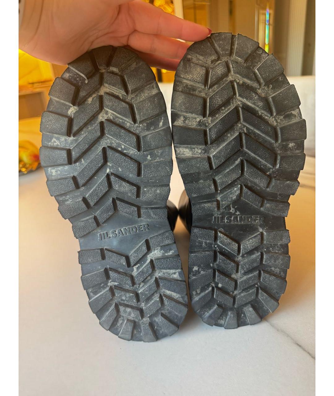 JIL SANDER Черные кожаные ботинки, фото 7