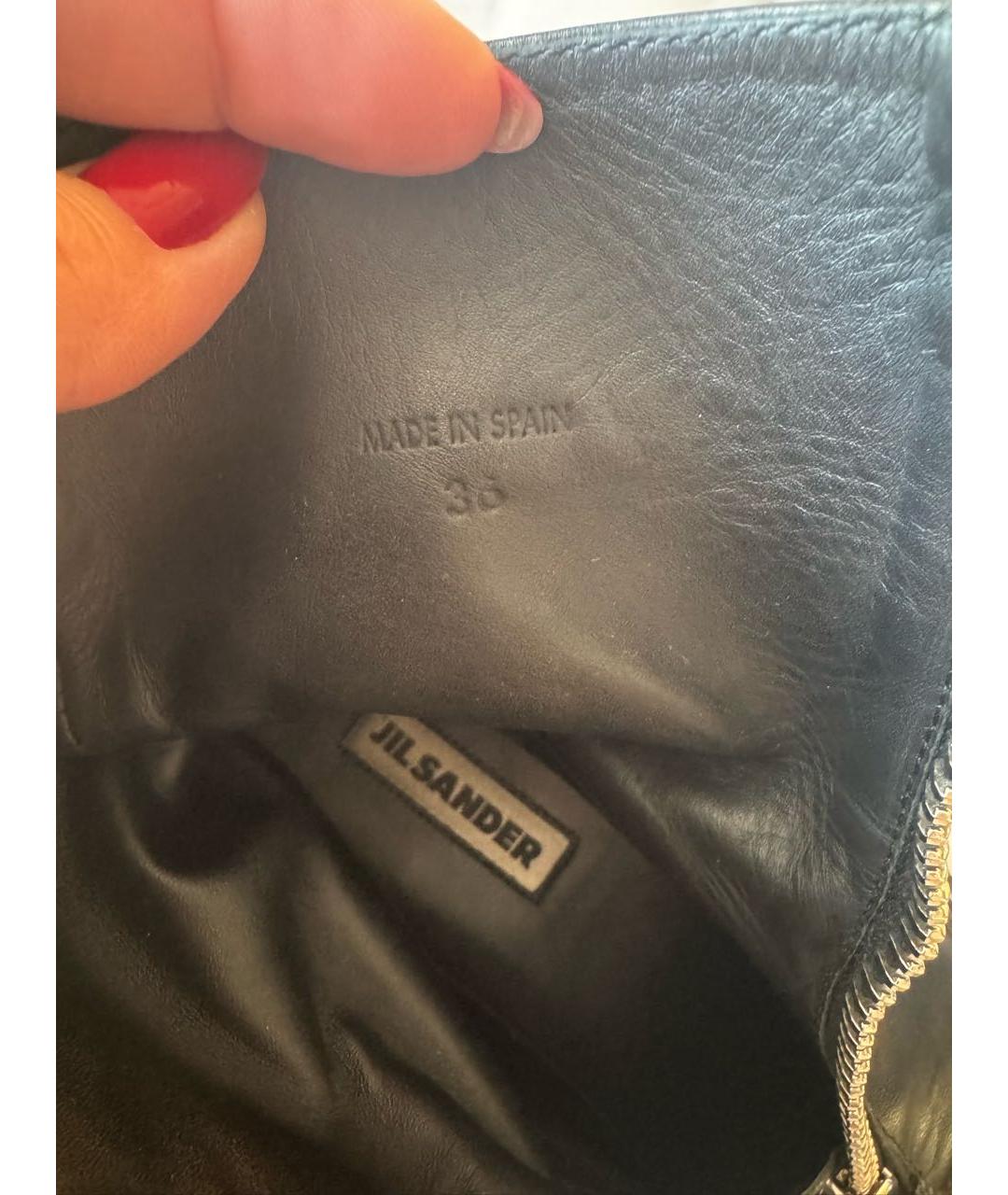 JIL SANDER Черные кожаные ботинки, фото 6