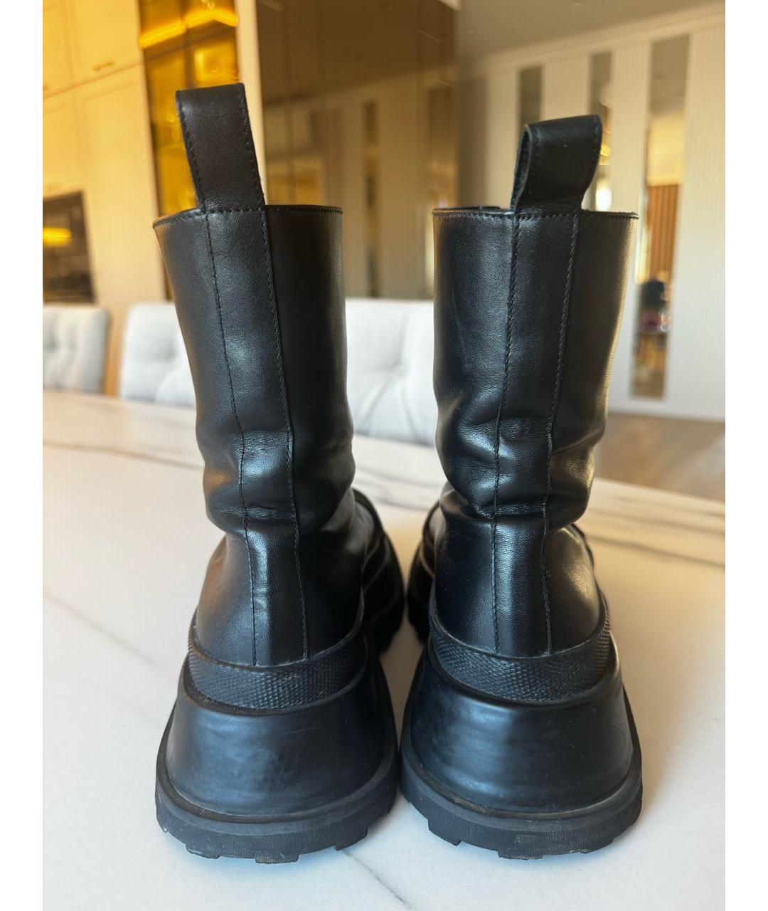 JIL SANDER Черные кожаные ботинки, фото 4