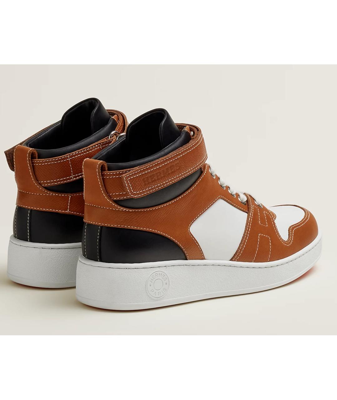 HERMES Белые кожаные кроссовки, фото 2