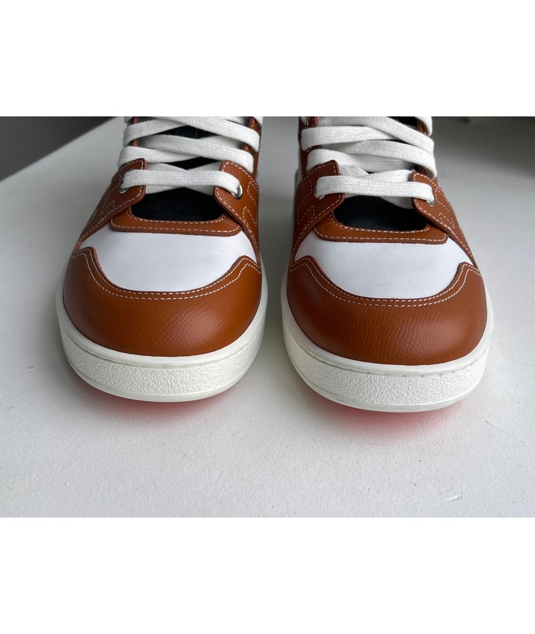 HERMES Белые кожаные кроссовки, фото 5