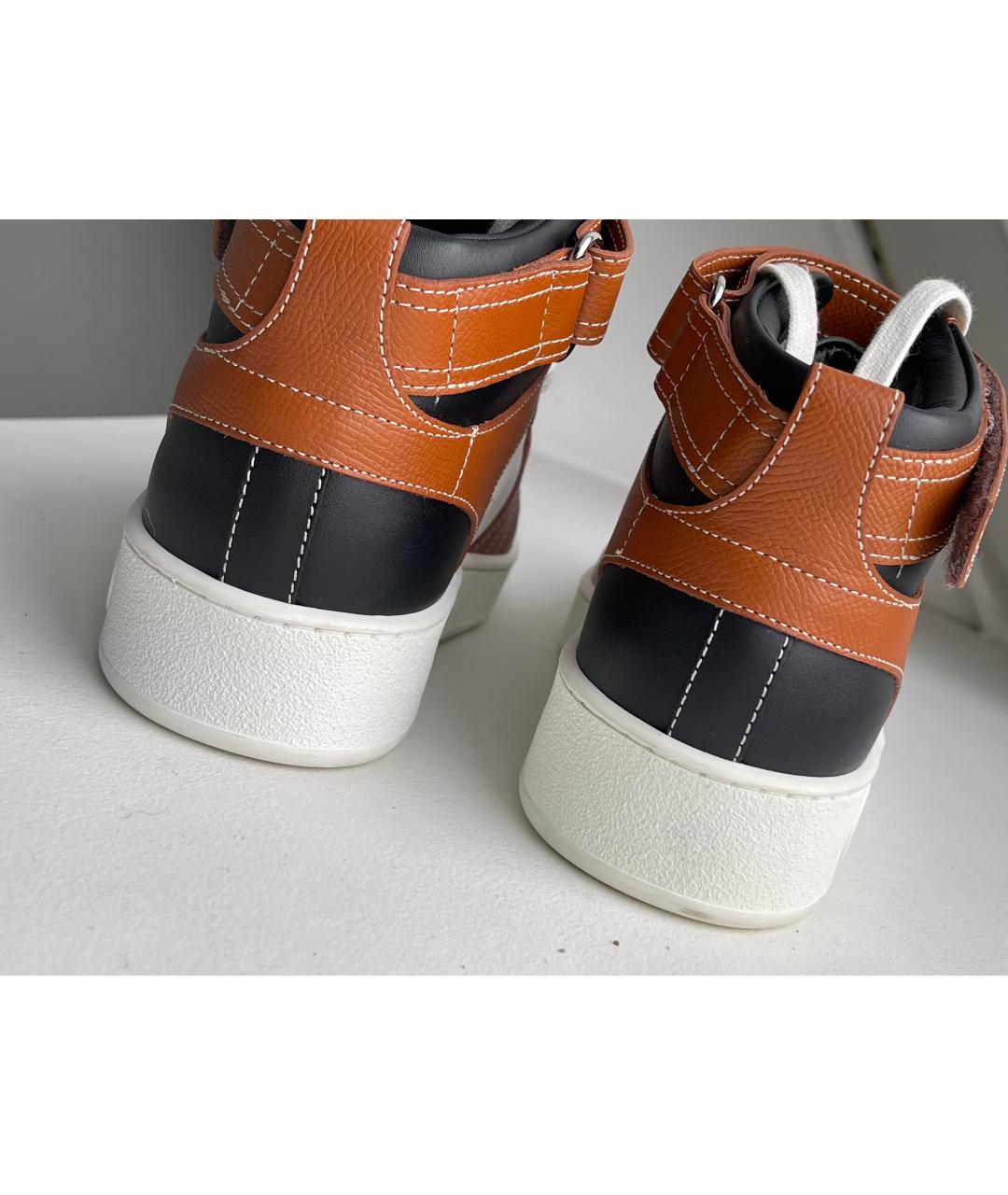 HERMES Белые кожаные кроссовки, фото 8