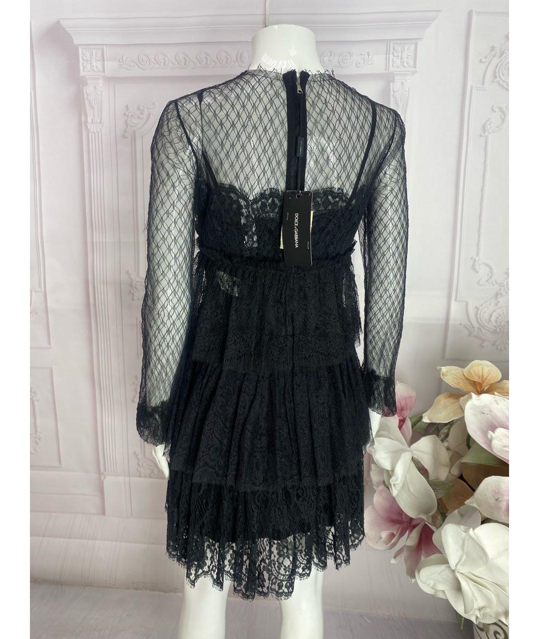 DOLCE&GABBANA Черное полиамидовое вечернее платье, фото 7