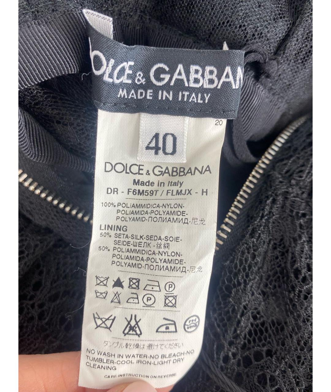 DOLCE&GABBANA Черное полиамидовое вечернее платье, фото 8