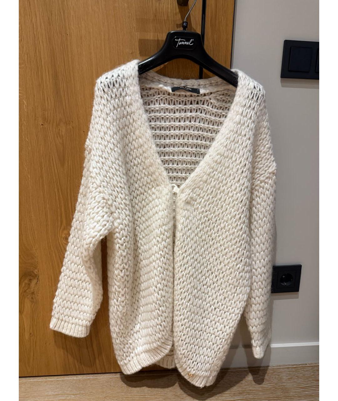 TWIN-SET Белый шерстяной кардиган, фото 9
