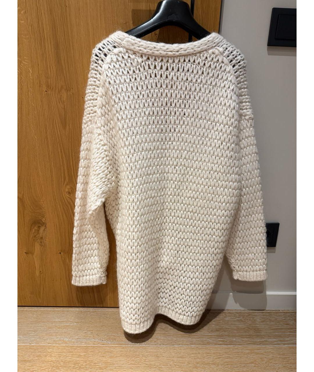 TWIN-SET Белый шерстяной кардиган, фото 2