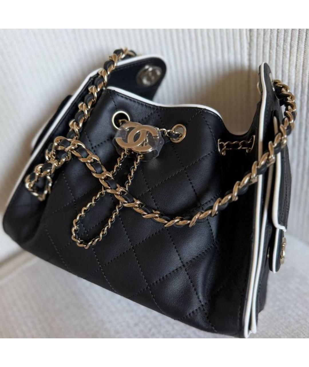 CHANEL Черная кожаная сумка через плечо, фото 2