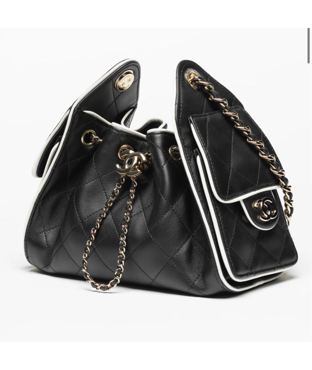 CHANEL Черная кожаная сумка через плечо, фото 3