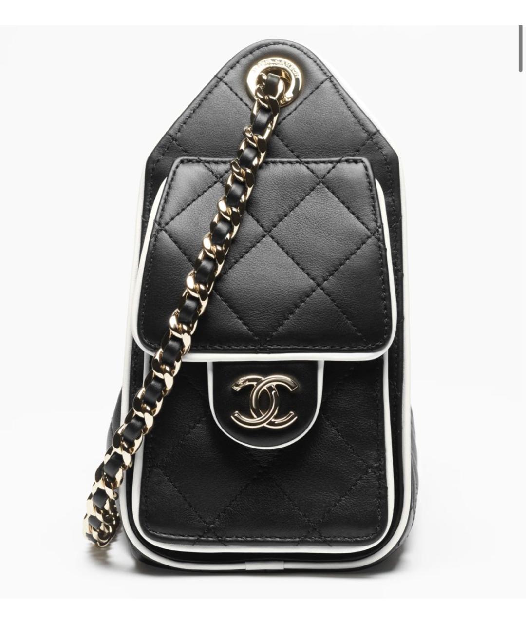 CHANEL Черная кожаная сумка через плечо, фото 5