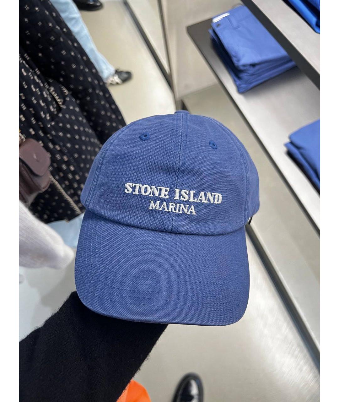 STONE ISLAND Синяя хлопковая кепка/бейсболка, фото 2