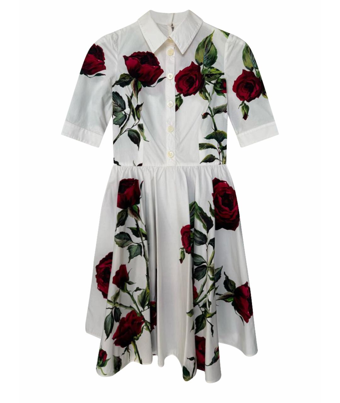 DOLCE&GABBANA Белый хлопковый сарафан, фото 5