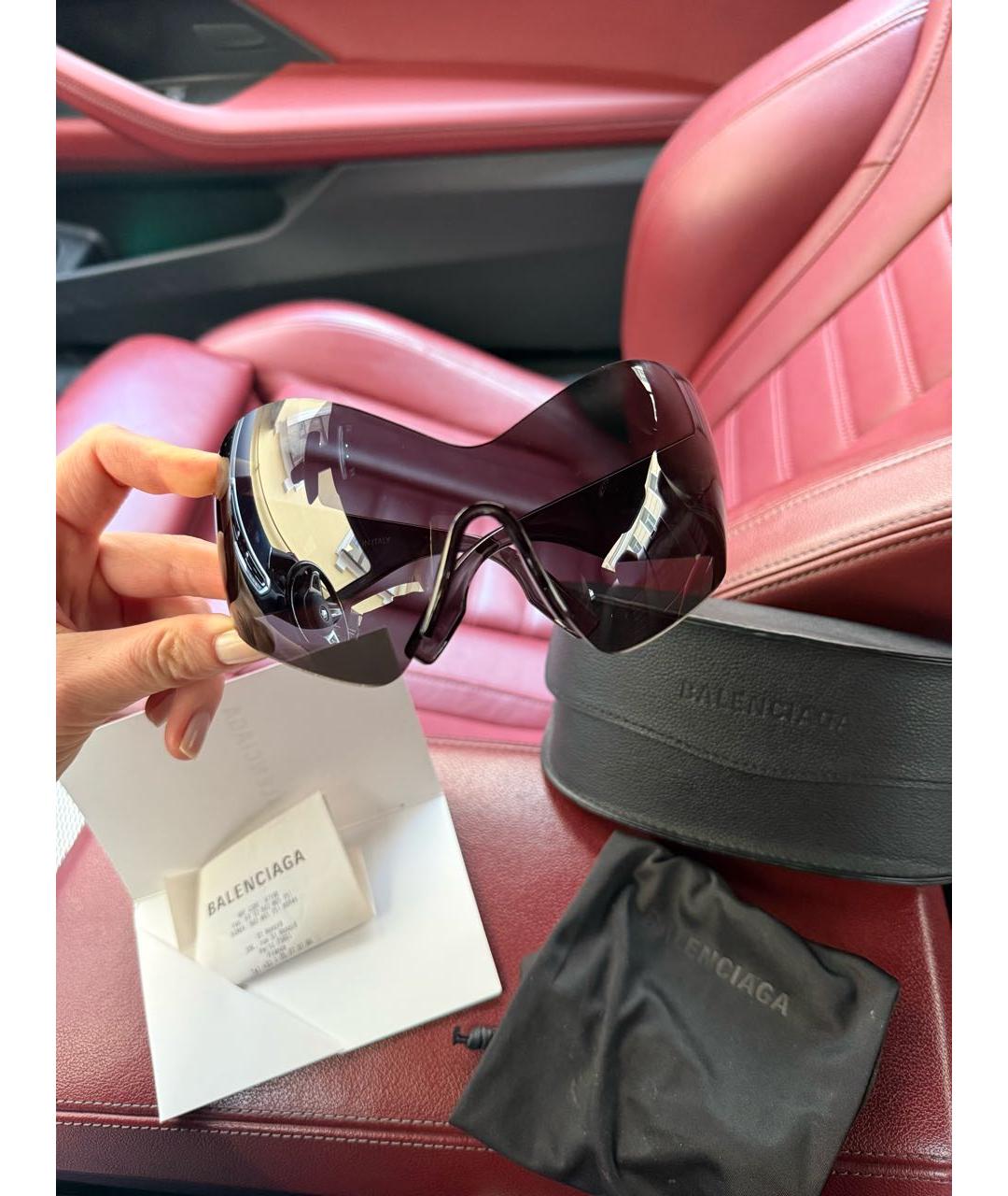 BALENCIAGA Черные пластиковые солнцезащитные очки, фото 2