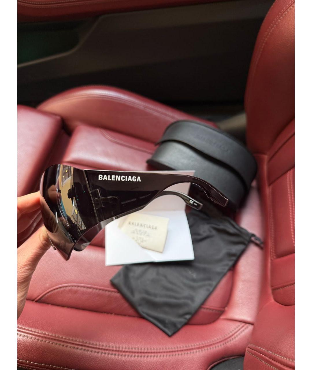 BALENCIAGA Черные пластиковые солнцезащитные очки, фото 8