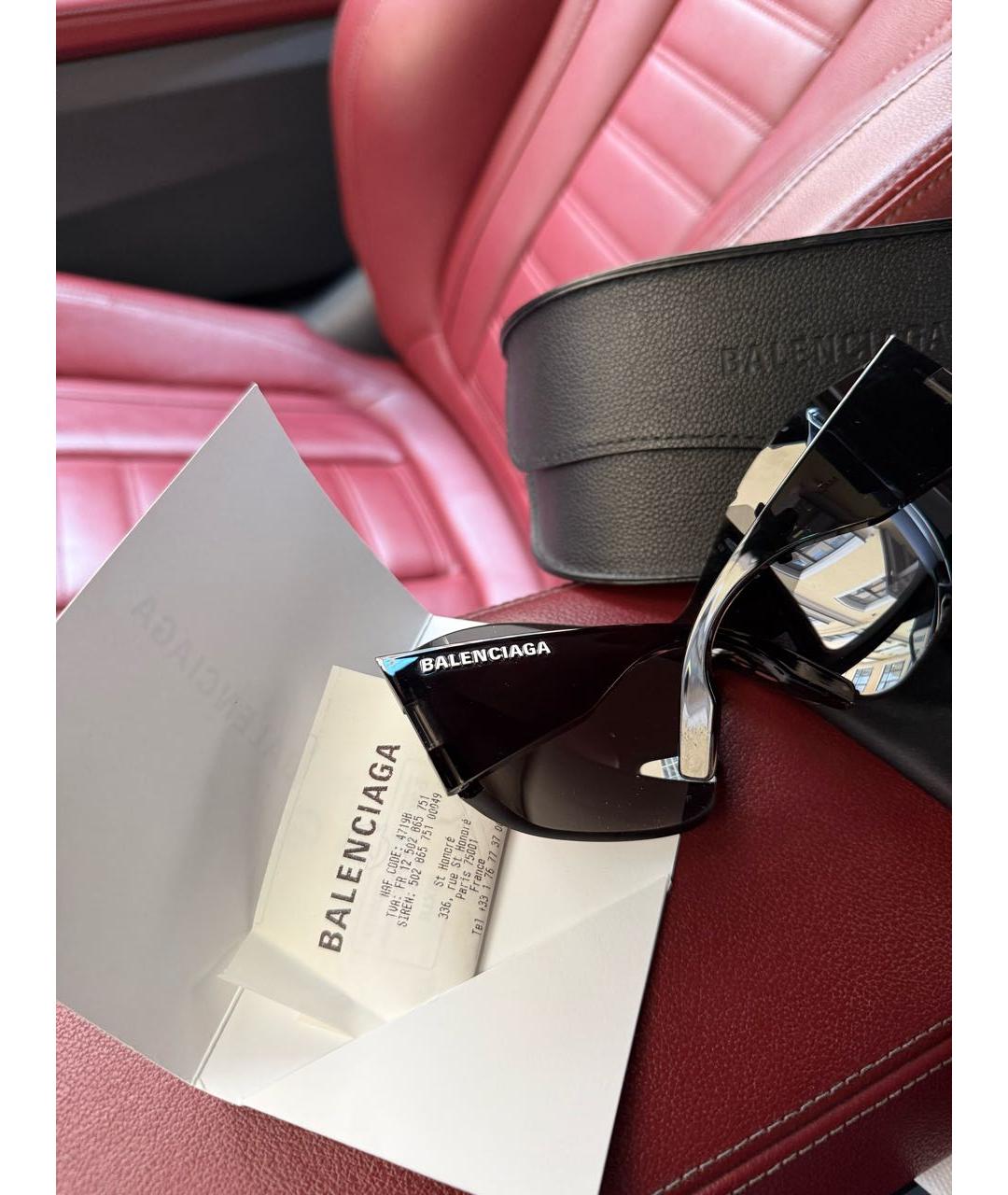 BALENCIAGA Черные пластиковые солнцезащитные очки, фото 5