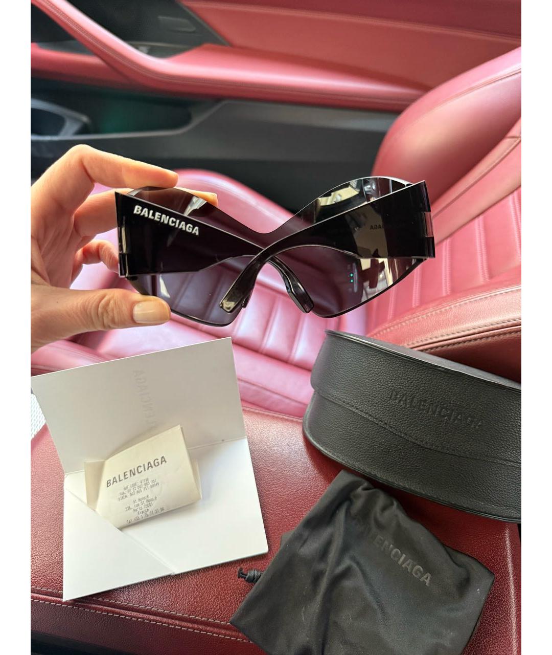 BALENCIAGA Черные пластиковые солнцезащитные очки, фото 3