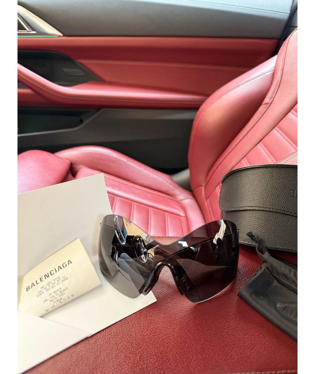 BALENCIAGA Черные пластиковые солнцезащитные очки, фото 6