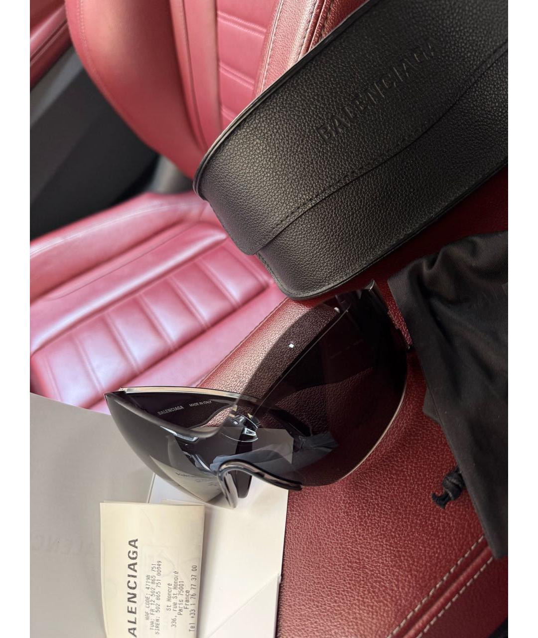 BALENCIAGA Черные пластиковые солнцезащитные очки, фото 4