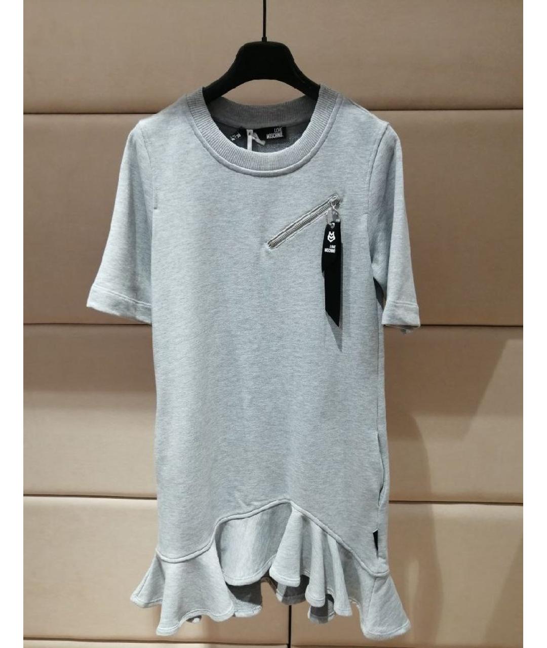 LOVE MOSCHINO Серое повседневное платье, фото 3
