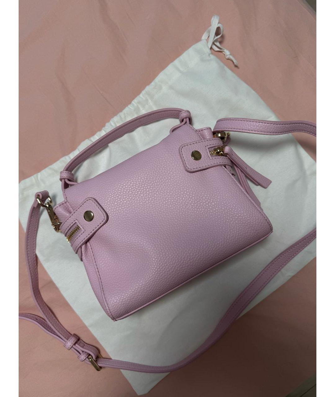 TWIN-SET Розовая сумка с короткими ручками из искусственной кожи, фото 2