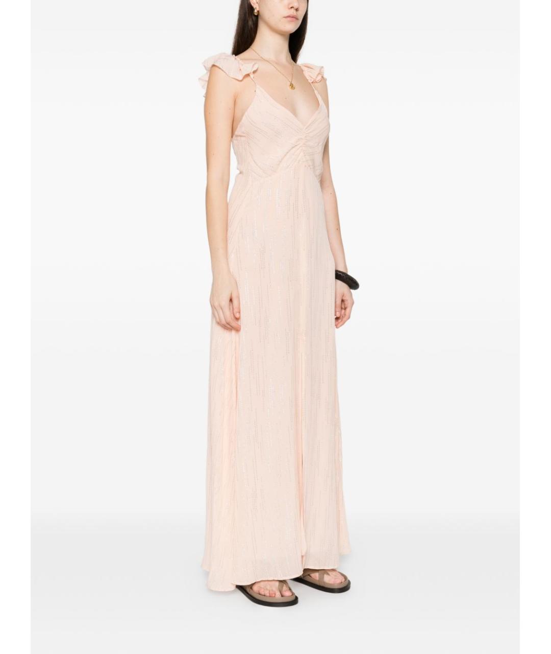 FORTE FORTE Бежевое вискозное коктейльное платье, фото 4