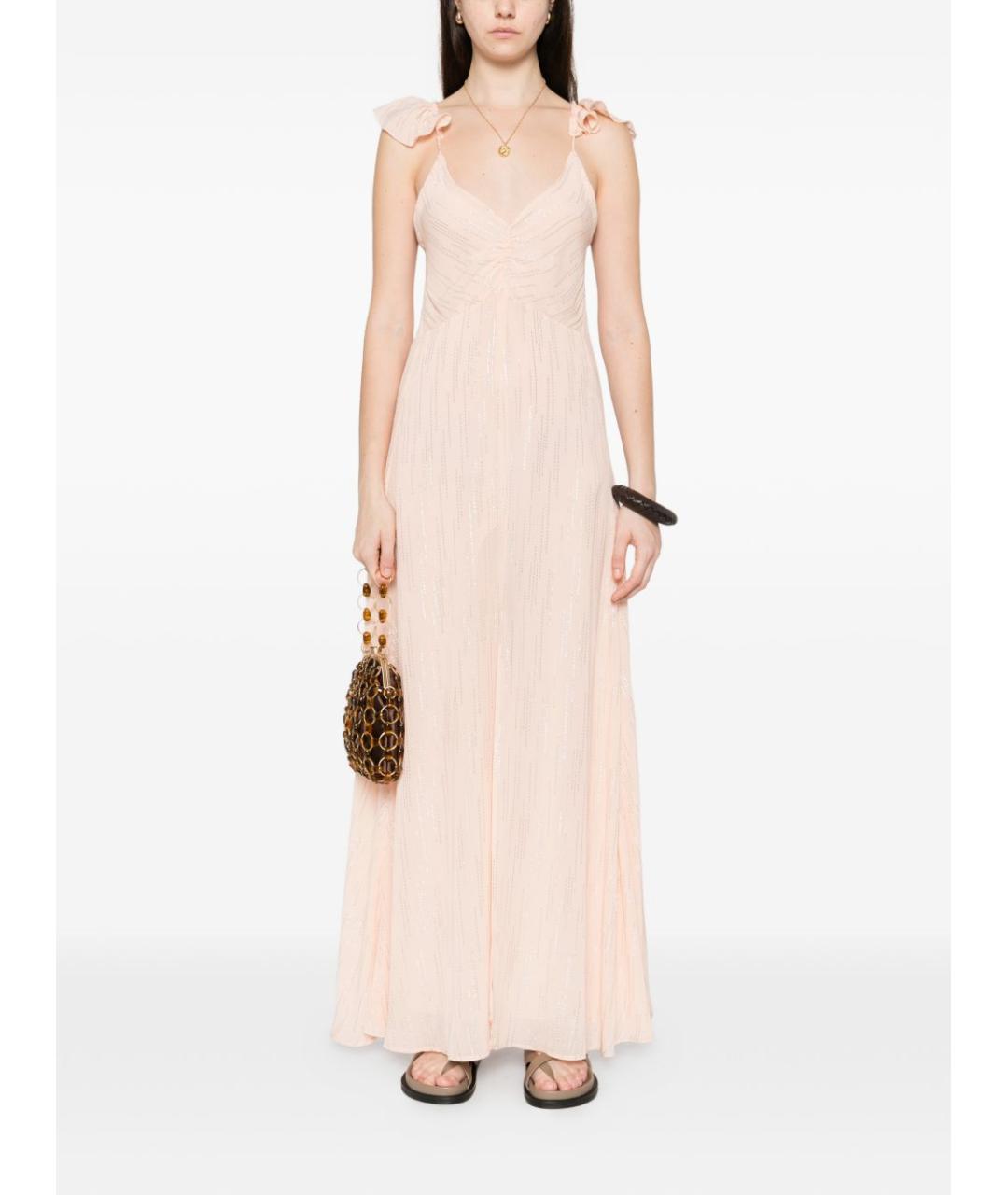 FORTE FORTE Бежевое вискозное коктейльное платье, фото 3