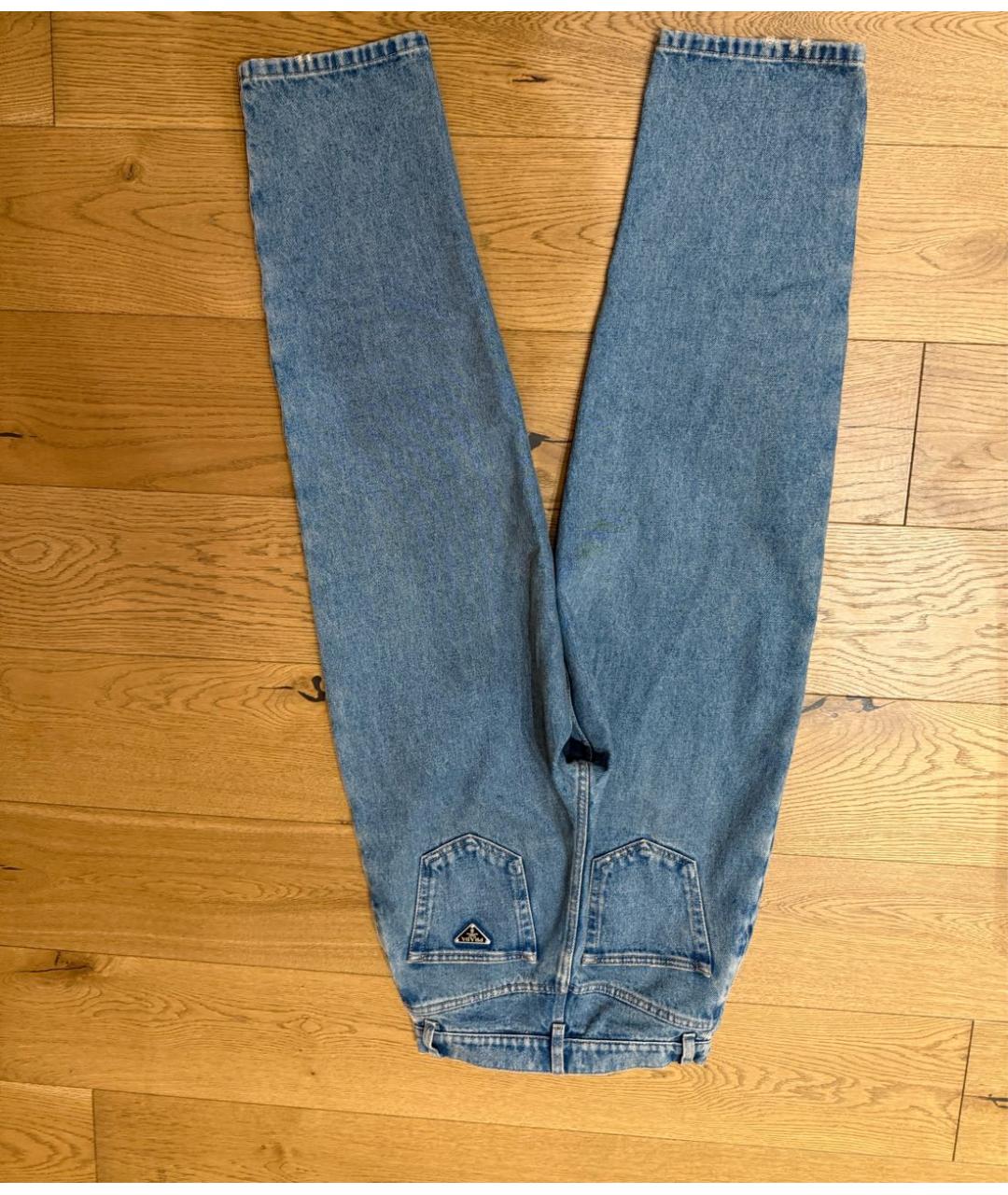 PRADA Синие хлопковые джинсы слим, фото 2