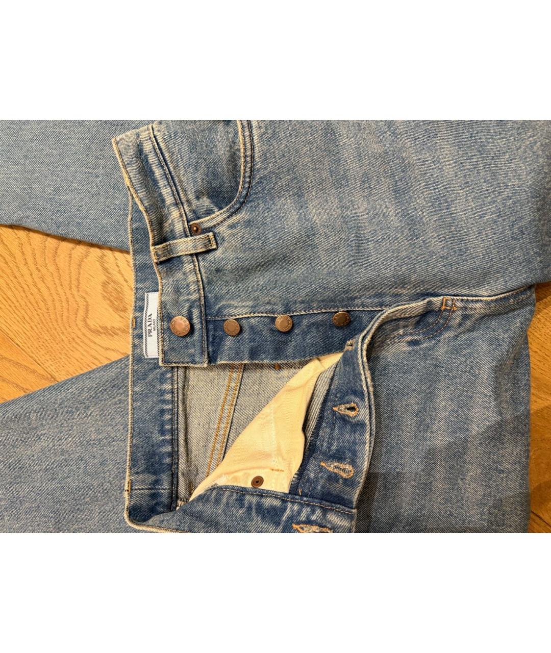 PRADA Синие хлопковые джинсы слим, фото 4