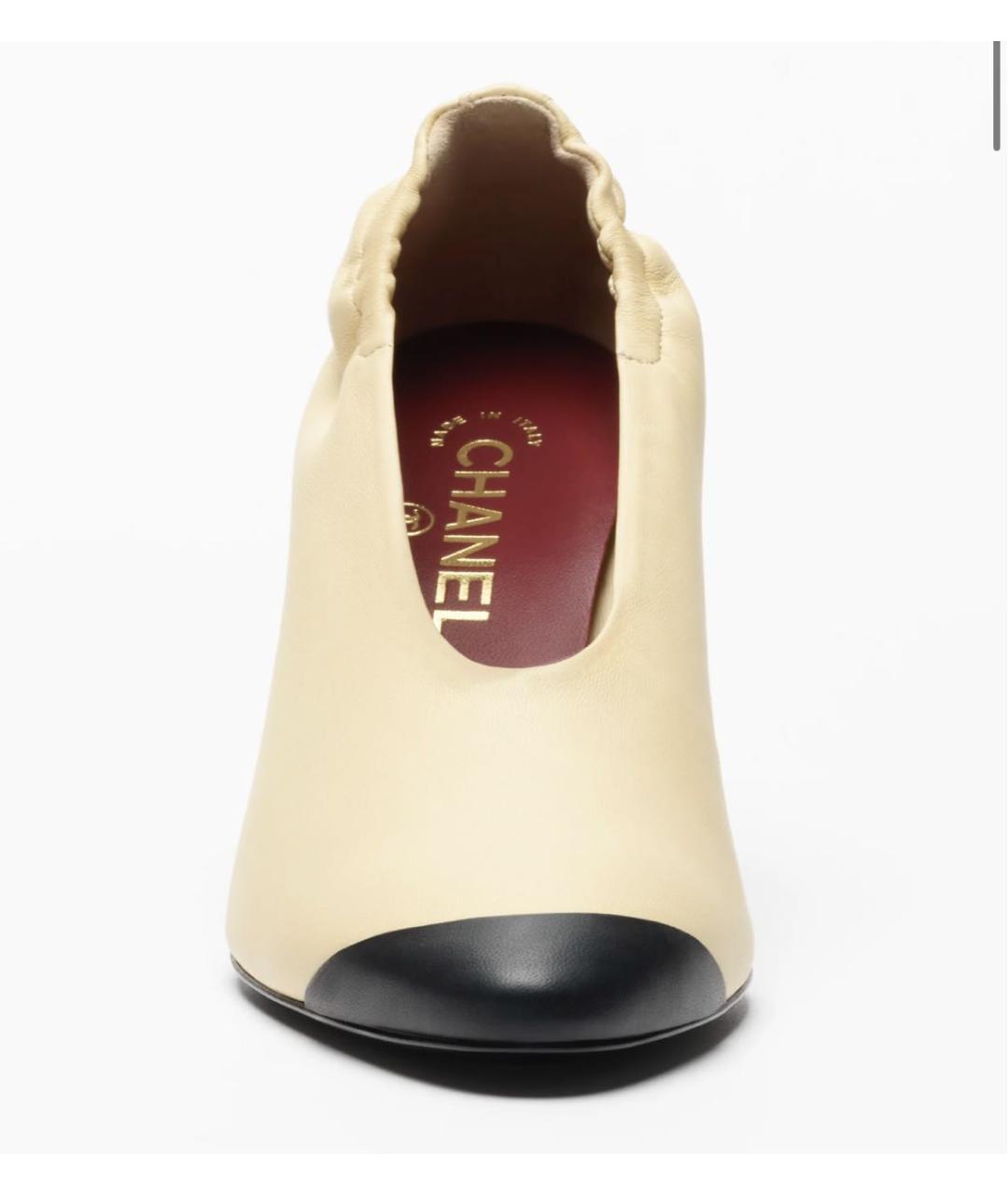 CHANEL Бежевые кожаные туфли, фото 6