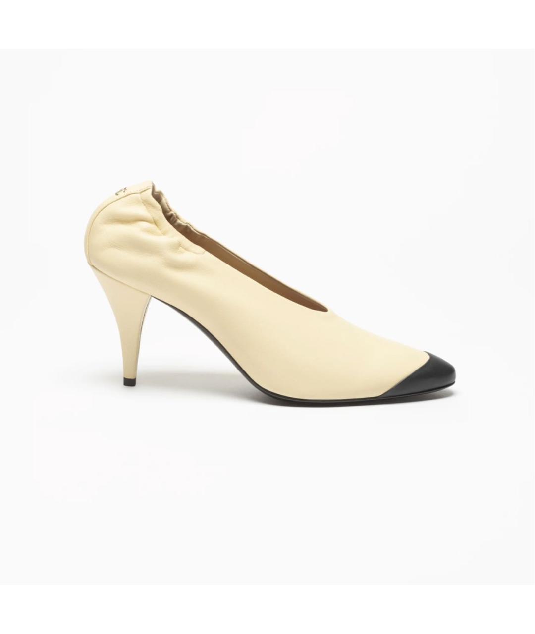 CHANEL Бежевые кожаные туфли, фото 9